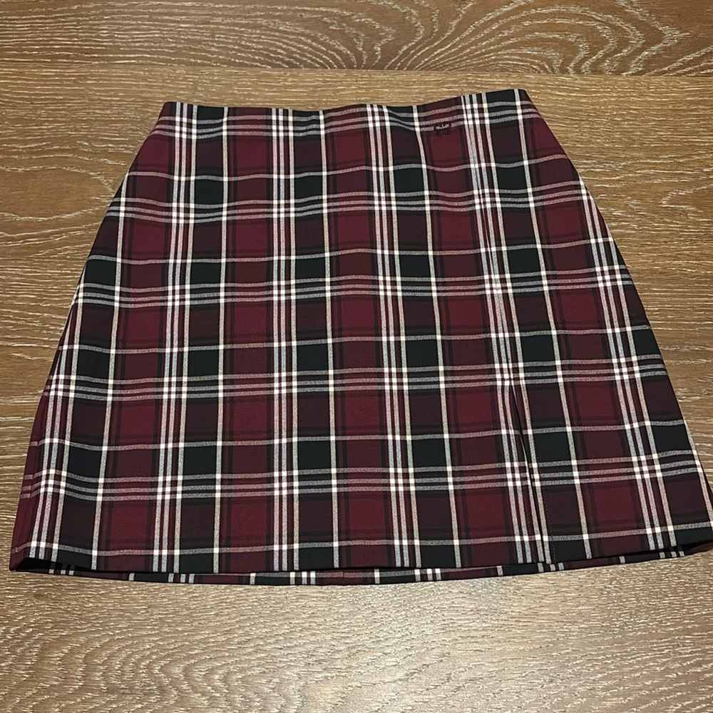 Aritzia Sunday Best Red Plaid Mini Skirt